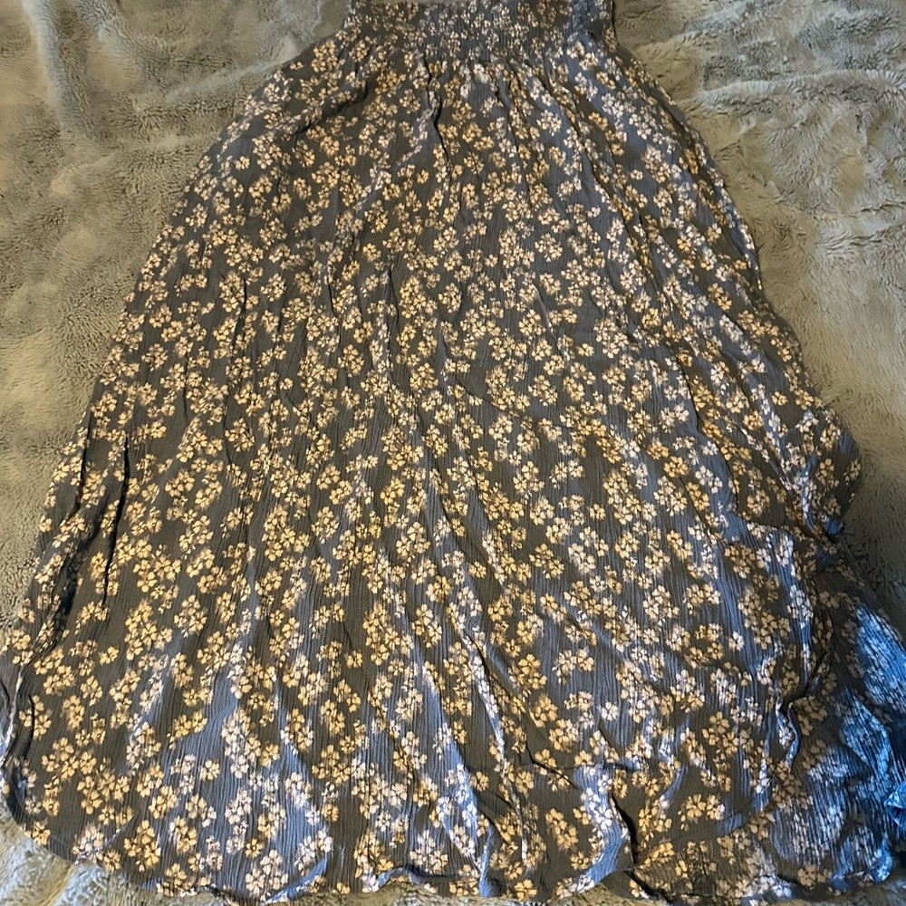 Final Touch blue floral midi skirt